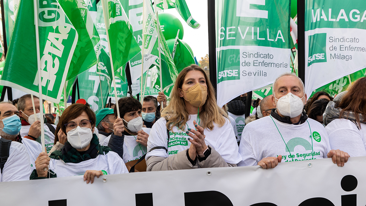 Manifestaciones protestas y concentraciones de SATSE frente al Congreso para exigir a los diputados la reactivación de Proposición de Ley que entró en el Congreso, como Iniciativa Legislativa Popular, en el año 2019